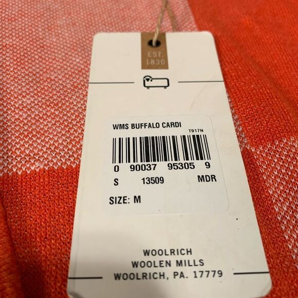 New Woolrich Buffalo Cardi Button Up Plaid Linen Cotton Long Sleeve Size Medium‎ - Picture 7 of 9